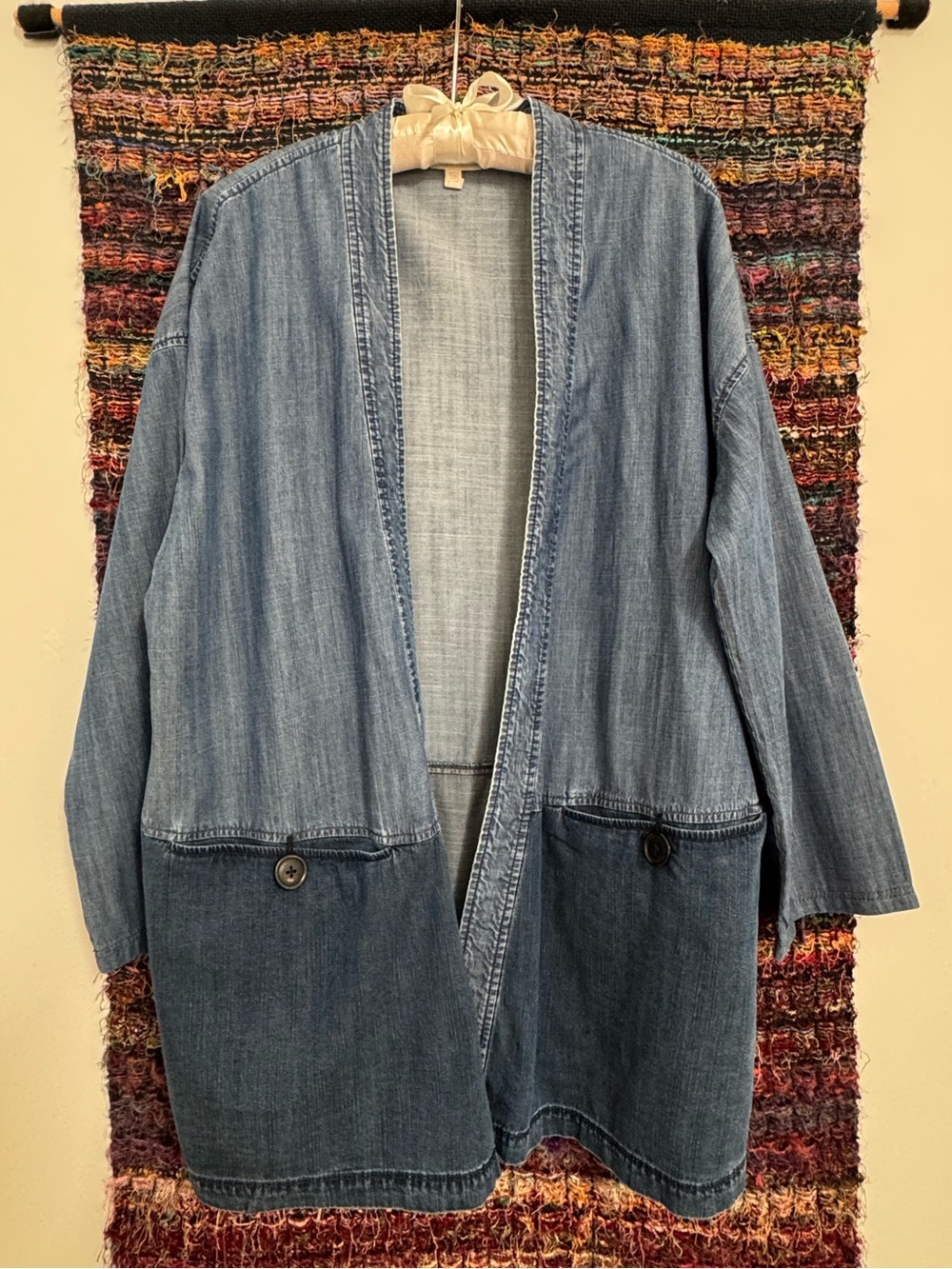 Eileen Fisher Light Blue Denim Jacket Large